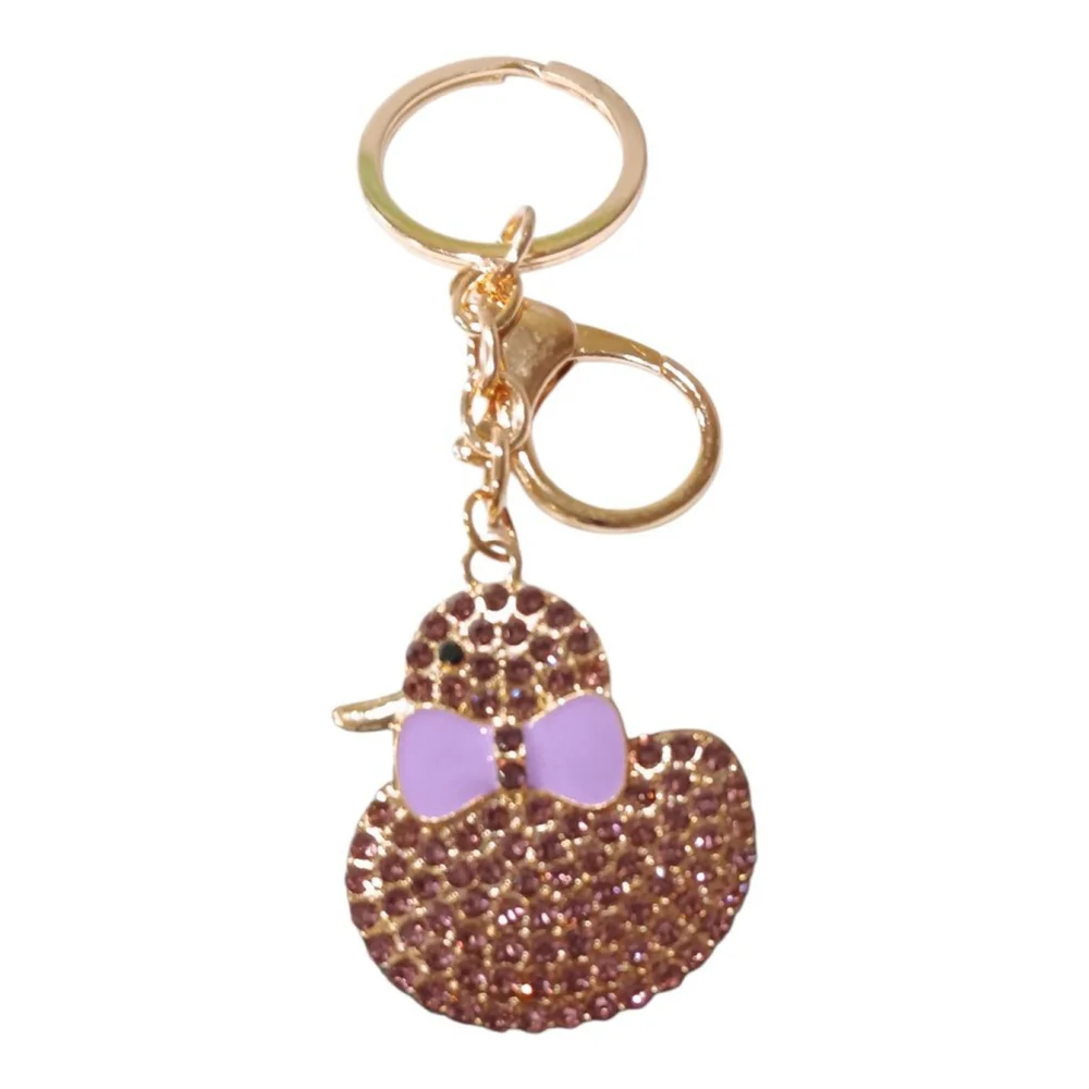 Duck your Favorite Valentine! Cute Purple Ducky Keychain Purse Backpack Charm!